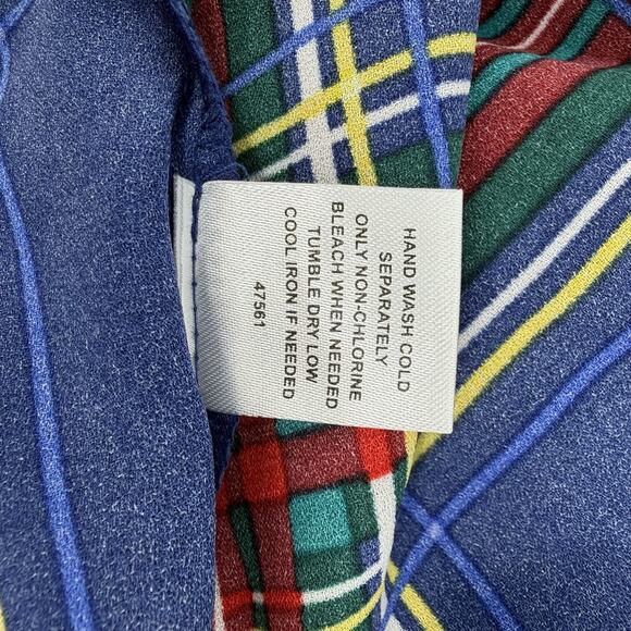 Sugarlips Lakeview Blue Red Plaid Smocked Tiered Maxi Dress Womens Size Medium - Picture 12 of 13